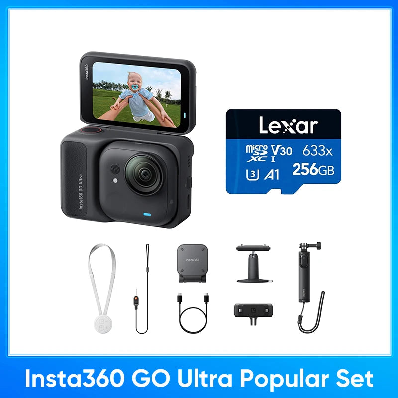 Insta360 GO Ultra - Tiny Hands-Free 4K Cam, Lightweight & Portable, Low Light Excellence，200 Min Battery Life