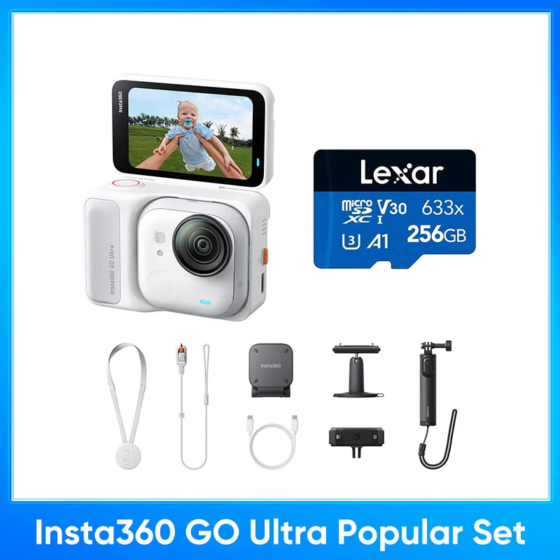 Insta360 GO Ultra - Tiny Hands-Free 4K Cam, Lightweight & Portable, Low Light Excellence，200 Min Battery Life