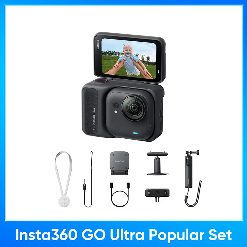 Insta360 GO Ultra - Tiny Hands-Free 4K Cam, Lightweight & Portable, Low Light Excellence，200 Min Battery Life