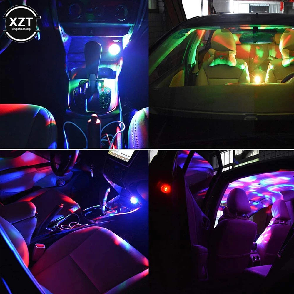 rgb Led USB Car USB Ambient Light DJ RGB Mini Colorful Music Sound Interface Holiday Party Atmosphere Interior Dome Trunk Lamp