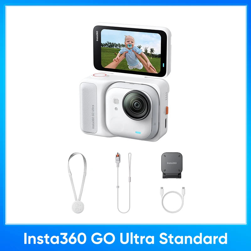 Insta360 GO Ultra - Tiny Hands-Free 4K Cam, Lightweight & Portable, Low Light Excellence，200 Min Battery Life