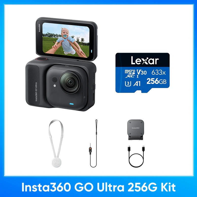Insta360 GO Ultra - Tiny Hands-Free 4K Cam, Lightweight & Portable, Low Light Excellence，200 Min Battery Life