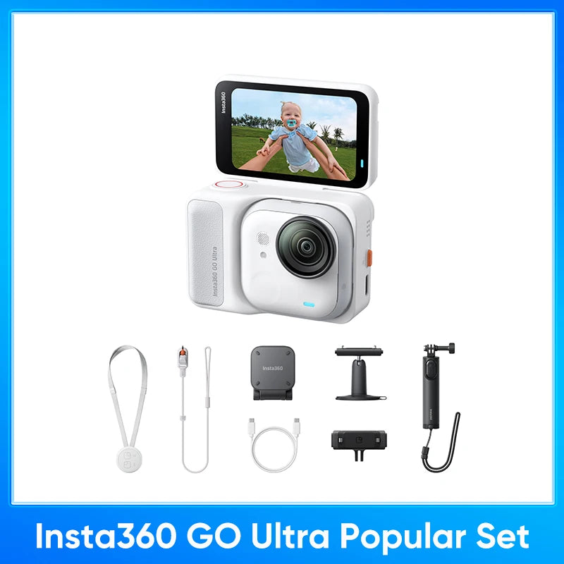 Insta360 GO Ultra - Tiny Hands-Free 4K Cam, Lightweight & Portable, Low Light Excellence，200 Min Battery Life